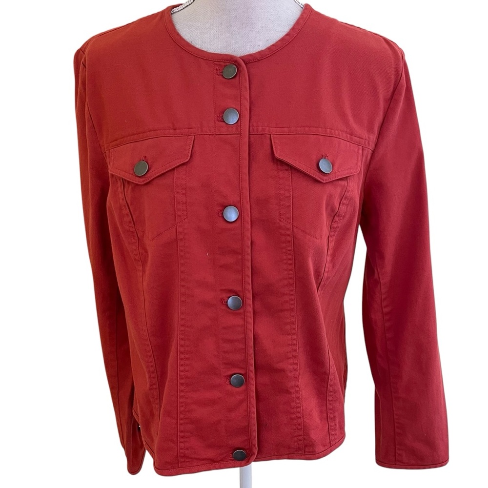 Pendleton Laguna Terracotta Stretch Cotton Long Sleeve Button Front Jacket L